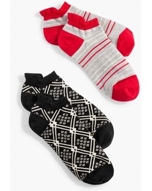 Talbots T By Alpine Jacquard 2-pack Socks - White