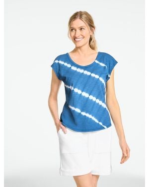 Talbots Supersoft Jersey Short Sleeve Cross Back T-shirt - Blue