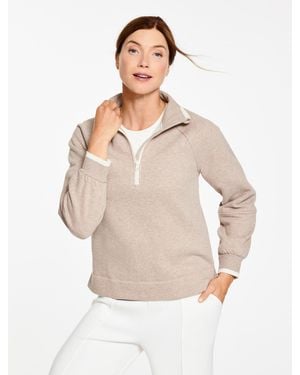 Talbots Cosy Fleece Half-zip Pullover Jumper - Natural