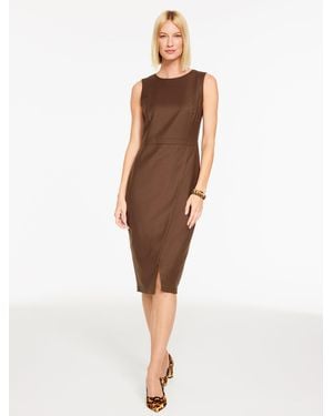 Talbots Luxe Italian Flannel Sheath Dress - Natural