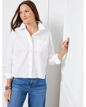 Talbots Poplin Short Shirt - White