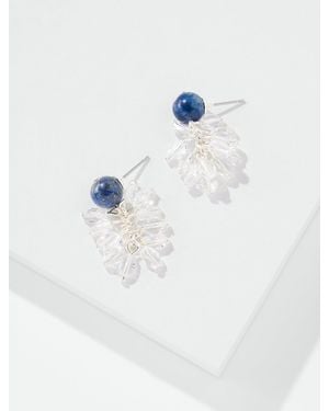 Talbots Crystal Droplets Stone Earrings - White