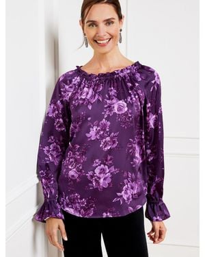 Talbots Soft Satin Charmeuse Top - Purple
