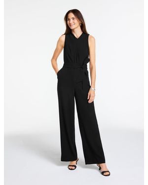 Talbots Rsvp Crepe Jumpsuit Dress - Black