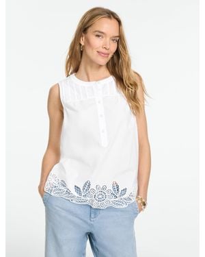 Talbots Sleeveless Poplin Top - White