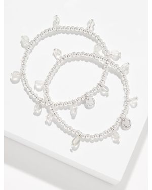 Talbots Spring Showers Stretch Bracelet Set - White