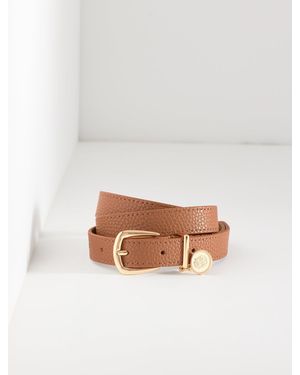 Talbots Pebble Leather Charm Belt - White