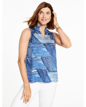 Talbots Smocked Top - Blue