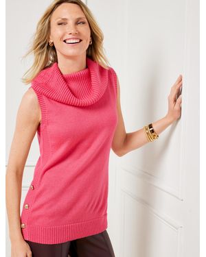 Talbots Button Trim Sweater Vest - Pink