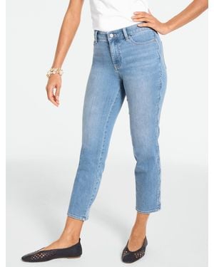 Talbots Straight Crop Scalloped Lightweight Jeans – Wave Wash - Blue