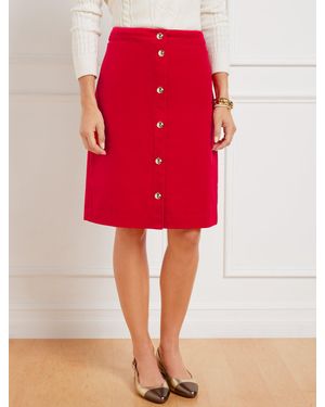 Talbots Velveteen Button Front A-line Skirt - Red