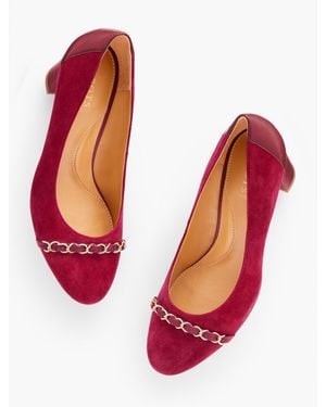 Talbots Ellery Chain Block Heel Court Shoes - Red