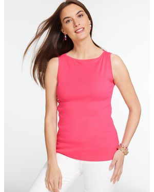 Talbots Bateau Neck Sleeveless Tank Top - Pink