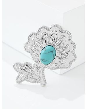 Talbots Paisley Frond Brooch - White