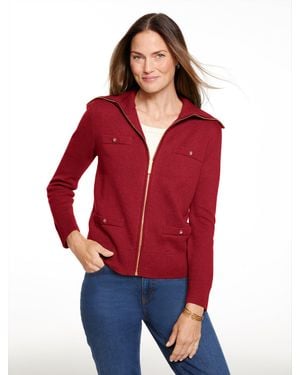 Talbots Full-zip Cardigan Sweater - Red