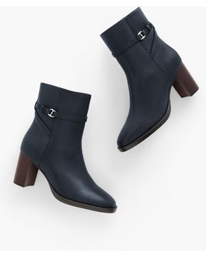 Talbots Claudette Nappa Block Heel Ankle Boots - Blue