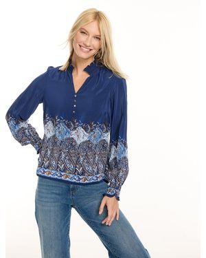Talbots Ruffle Top - Blue