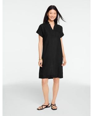 Talbots Extended Shoulder Linen Dress - Black