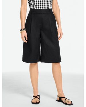 Talbots Washed Linen Culottes - Black