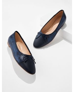 Talbots Ansly Nappa Embossed Ballet Flats - Blue