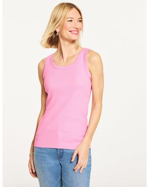 Talbots Rib Sleeveless Tank Top - Pink
