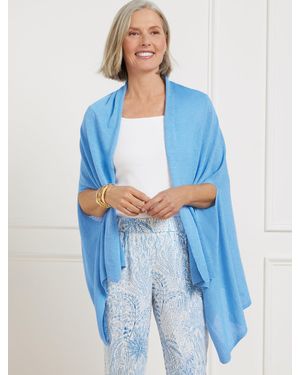 Talbots Linen Blend Travel Ruana - Blue
