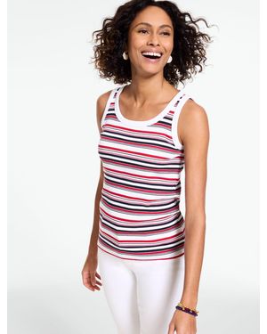 Talbots Ribbed Sleeveless Tank Top - White