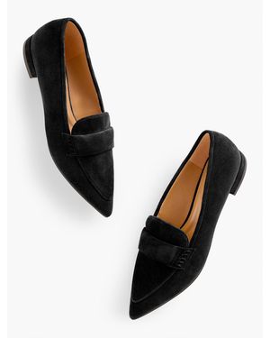 Talbots Scarlet Suede Pointed Toe Loafers - Black