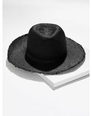 Hat Attack Fringed Pammy Panama Hat - Black
