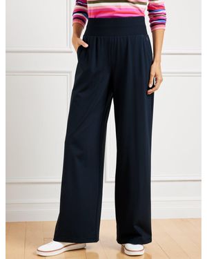 Talbots Out & About Wide Leg Trousers - Blue