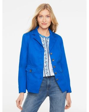 Talbots Poplin Blazer - Blue