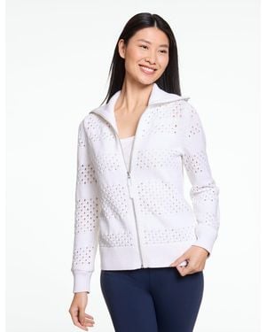 Talbots Mixed Stitch Jumper Jacket - White