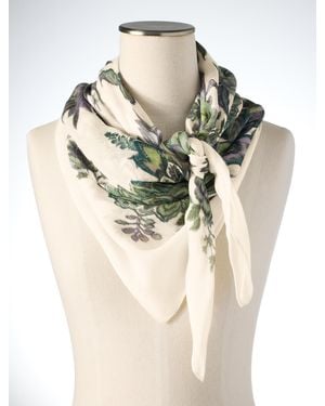 Talbots Fresco Floral Square Scarf - White