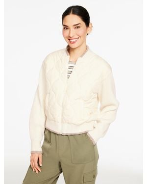 Talbots Quilted Sweater Bomber - Natural