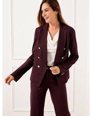 Talbots Luxe Ponte Double Breasted Blazer - Purple