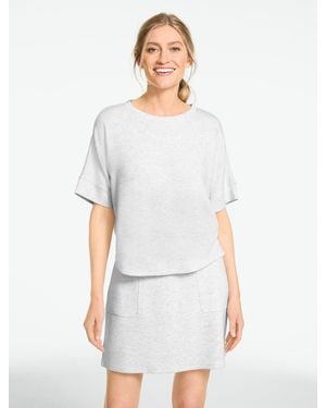 Talbots Airknit Stretch Short Sleeve Crewneck T-shirt - White