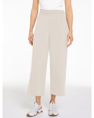 Talbots Lightweight Woven Stretch Wide Ankle Trousers - Natural