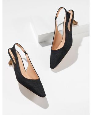 Talbots Tabitha Denim Slingback Pumps - White