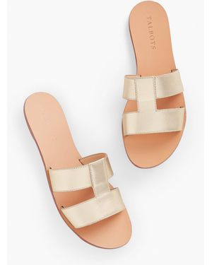 Talbots Hannah Metallic Vachetta Slides - Natural