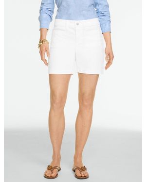 Talbots Lightweight Denim Patch Pocket Shorts - White