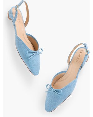 Talbots Shelby Linen Slingback Flats - Blue