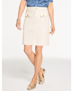 Talbots Denim A-line Skirt - White