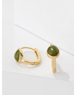 Talbots Cabochon Hoop Earrings - Multicolor