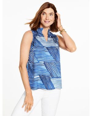 Talbots Smocked Top - Blue