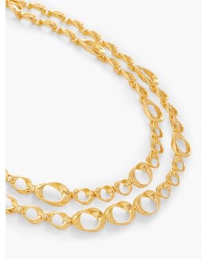 Talbots Twisted Links Layered Necklace - Metallic