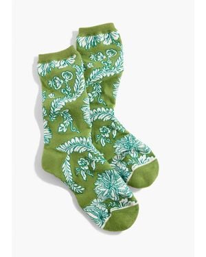 Talbots Climbing Chrysanthemum Trouser Socks - Green