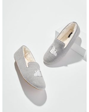 Talbots Fireside Flannel Slippers - White
