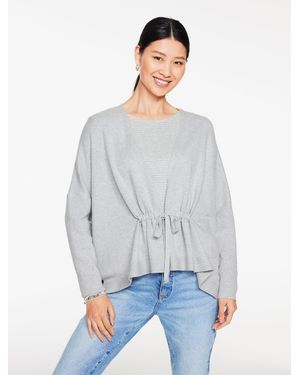 Talbots Gathered Waist Flyaway Cardigan Jumper - Grey