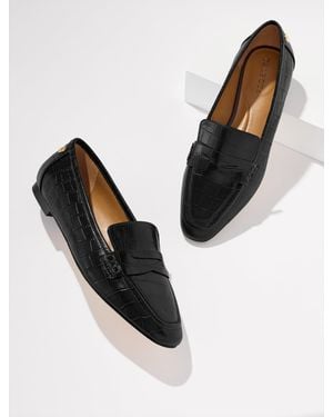 Talbots Erin Embossed Leather Loafers - Black