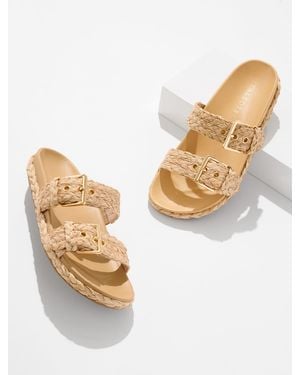 Talbots Morgan Braided Raffia Slides - Natural